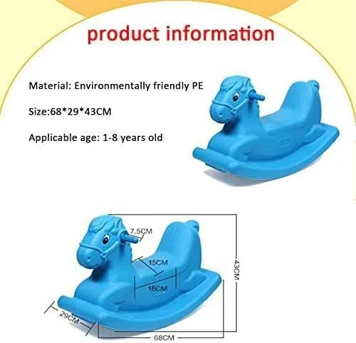 Rainbow Toys Cute Plastic Baby Rocking Horse Kids Ride on Toy Indoor Outdoor Rocking Chair Toy Children Traditional Toy for Nursery & Playroom, Birthday Gift for Boy Girl Child (Yellow)