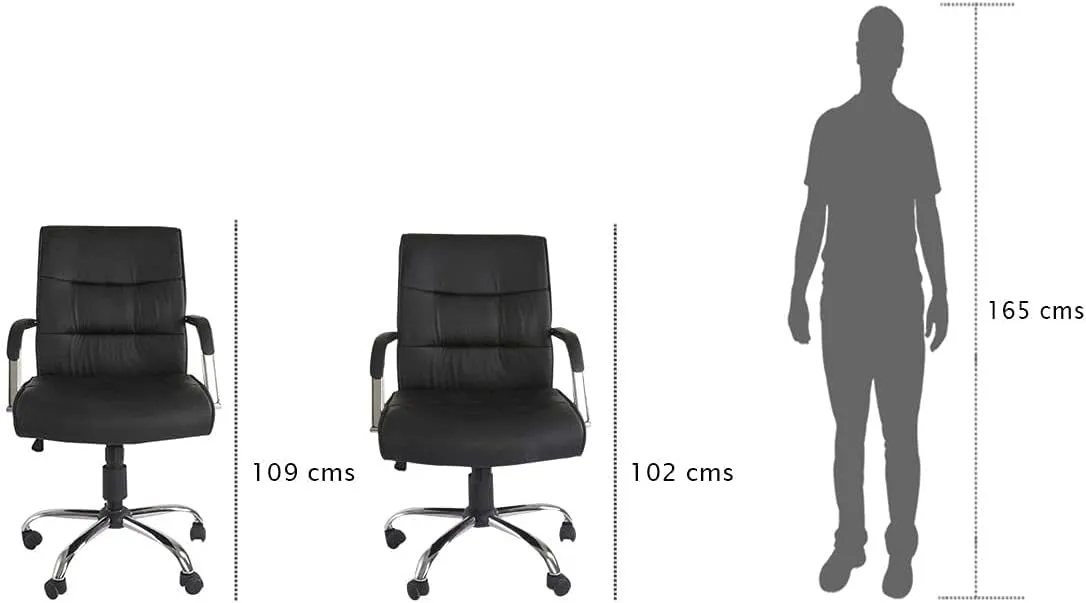 Mahmayi Nova 2203 Low Back PU Leather Ergonomic Chair Computer Chair with Thick Padded Armrest & Lumbar Support for Home & Office, PU Leather Executive Chair, Ergonomic Computer Desk Chair - Black