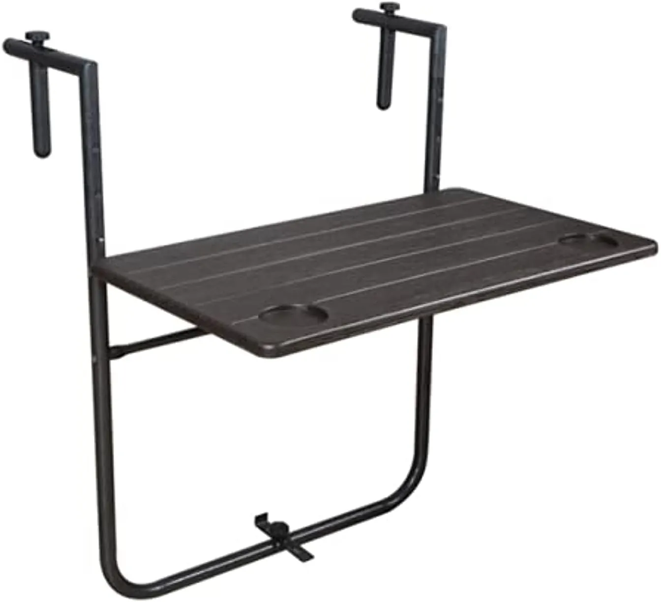 LANNY balcony table Folding Balcony Hanging Table, Portable Balcony Bar Table For Railings, Outdoor Wall-Mounted Floating Desks For Small Spaces, Brown 60 * 60cm