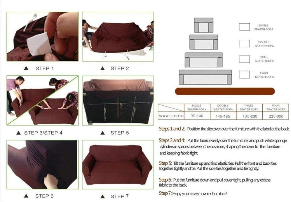 Home Decor Sofa cover (3 Seater -Gray)