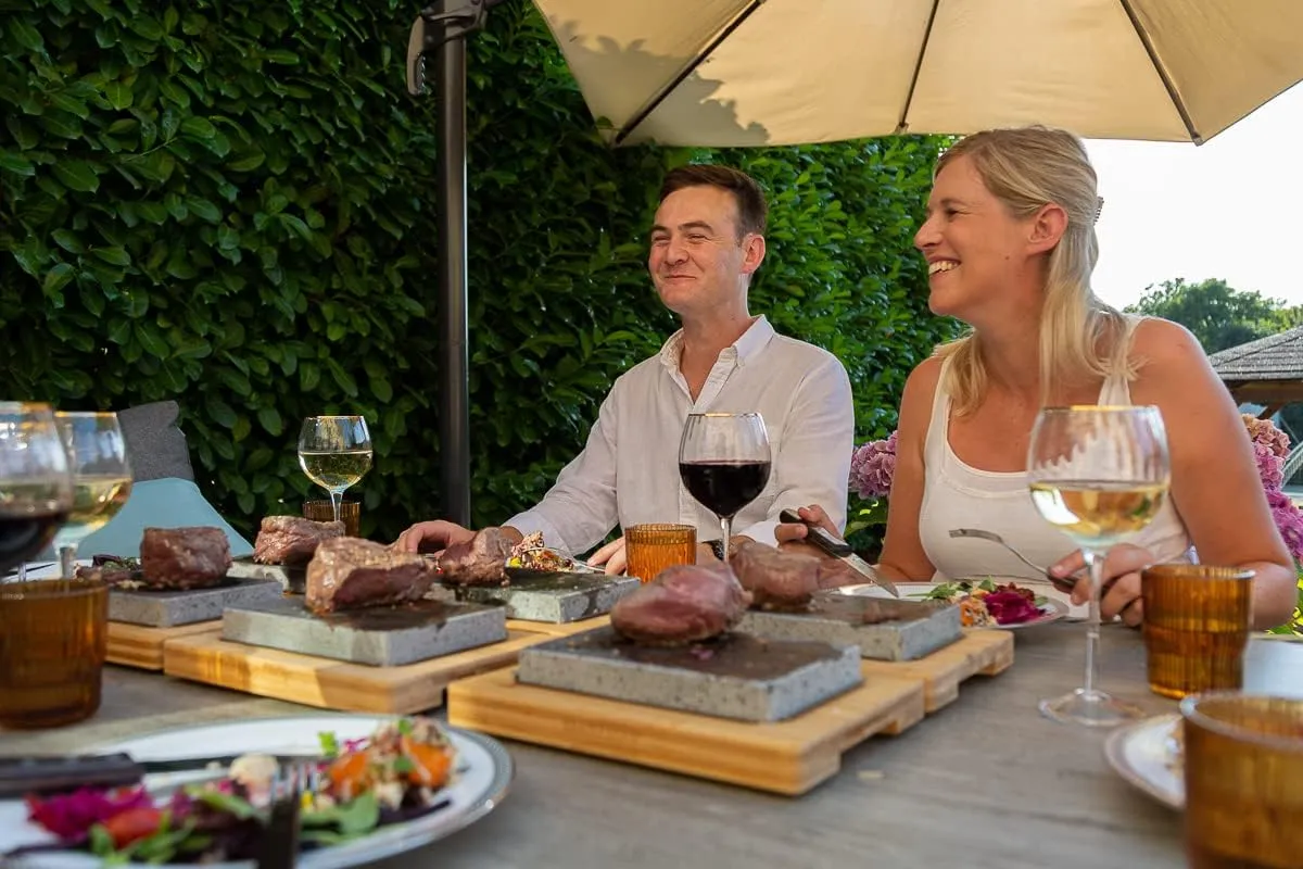 Black Rock Grill Hot Stone Cooking, Steak Stone - Lava Stone Grill, Cooking Set