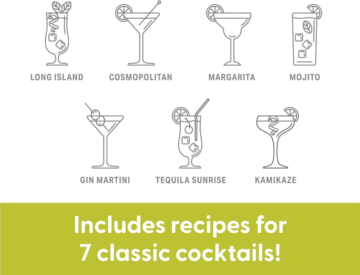 TERRIFI Glass Cocktail Shaker with Recipes, 400ml, 18/8 Stainless Steel Martini Shaker with Strainer, Leak-Proof Lid, Premium Drink Mixer for Beverage Home Bar