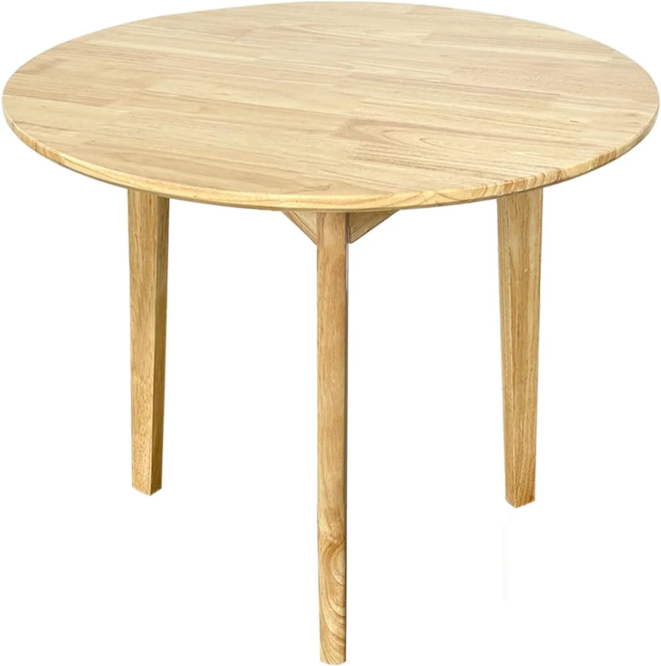 QLLY Round Solid Dining Table for 2-4 People, Wooden Kitchen Table for Small Space, Easy Assembly (Natural, 31.5"/80cm)