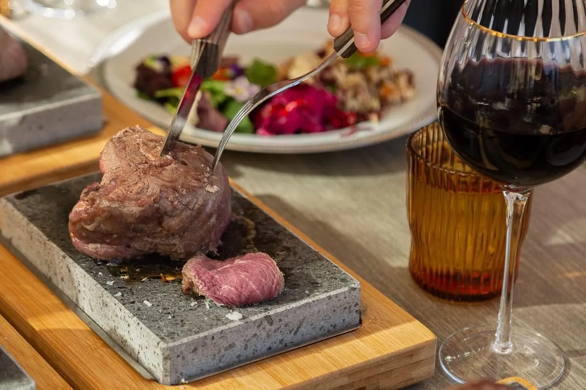 Black Rock Grill Hot Stone Cooking, Steak Stone - Lava Stone Grill, Cooking Set