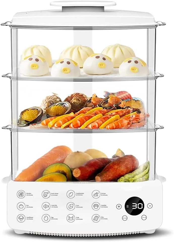 Multi-Function Electric Stainless Steel 3 Tier Steamer