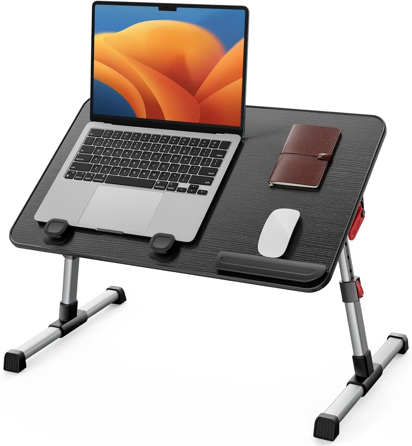 Saiji Portable Laptop Table, Height & Angle Adjustable, Standing Desk, Foldable Sofa Breakfast Bed Tray, Notebook Stand Reading Holder for Couch Floor (Black)