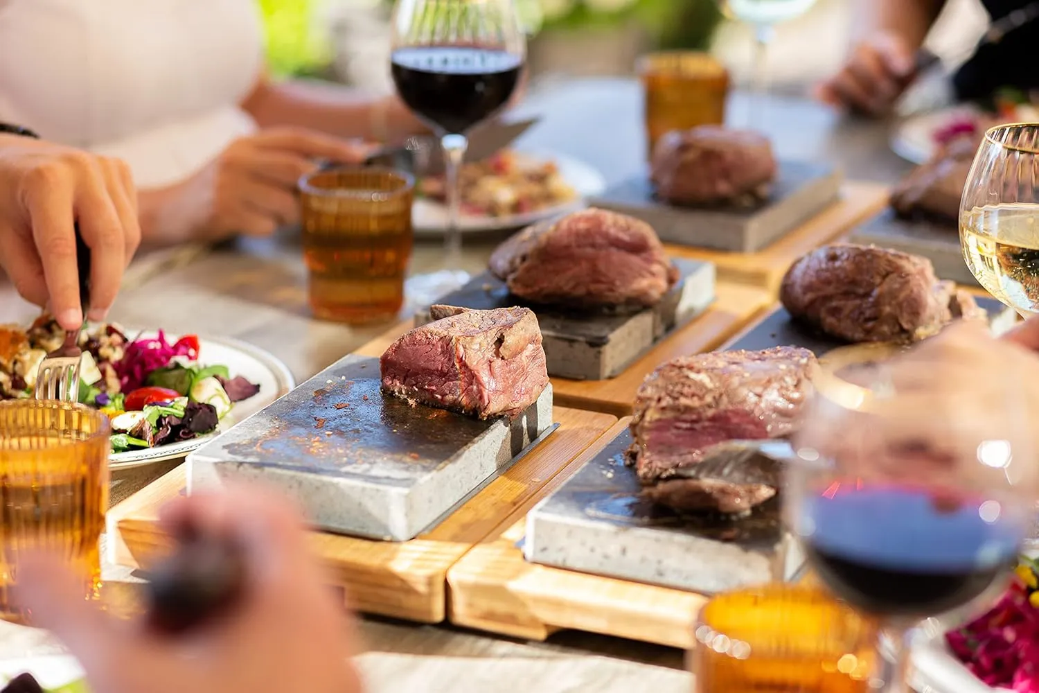 Black Rock Grill Hot Stone Cooking, Steak Stone - Lava Stone Grill, Cooking Set