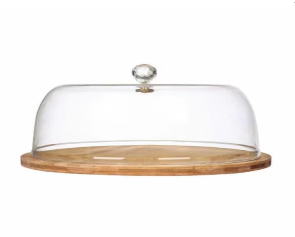 Orchid EVELIN Acrylic Cake Server Tray with Lid (Transparent)
