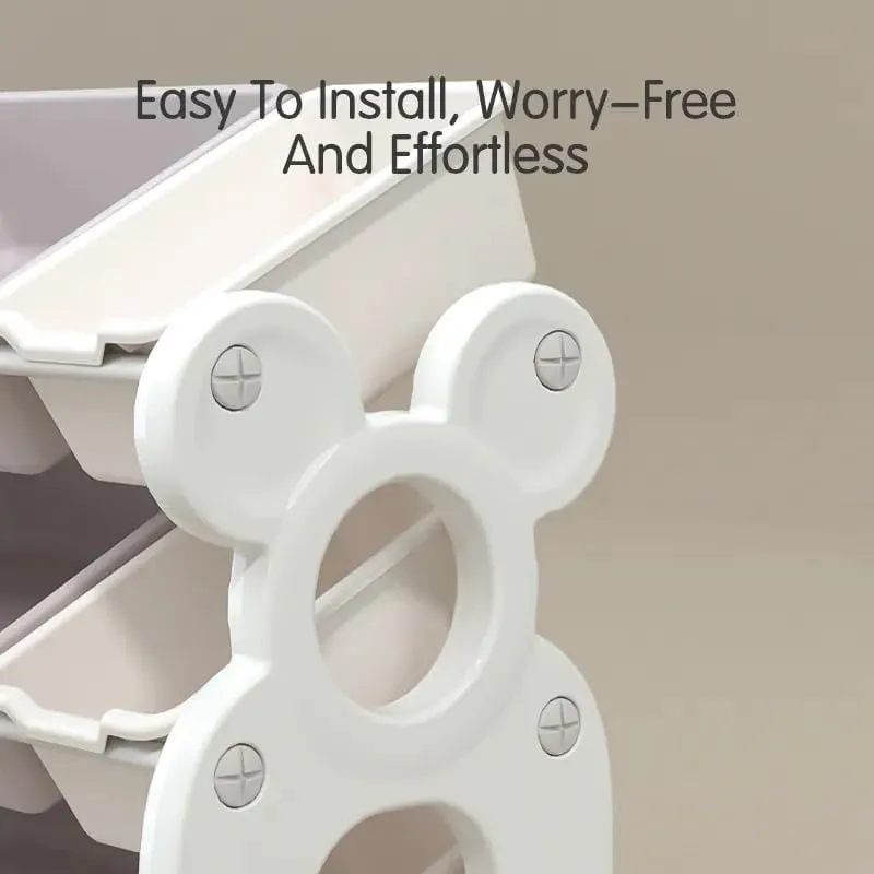 Neo Classic Kids Toy Shelf Rack Cupboard Drawer, Kids Toy Storage Organizer Cabinets with 10 Plastic Bins