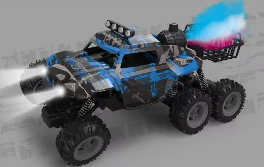 Climbing Rock Challenger 4WD RC Car, 2.4GHz Remote Control, with Lighting Music and Mist Spray function (Blue)