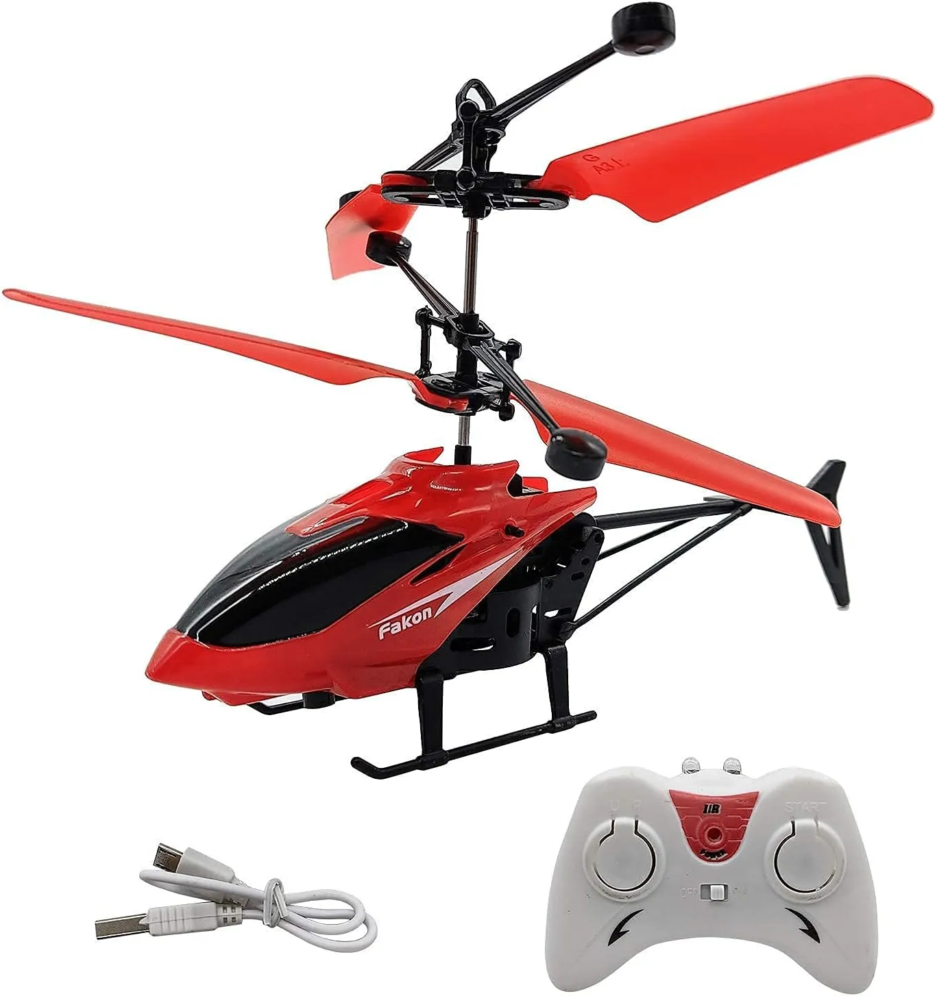 Zinvosy Toy Helicopter with Sensor and Remote Control Rechargeable Flying(Indoor & Outdoor) Helicopter Toy with 3D Light for Kids/Adults (RED)
