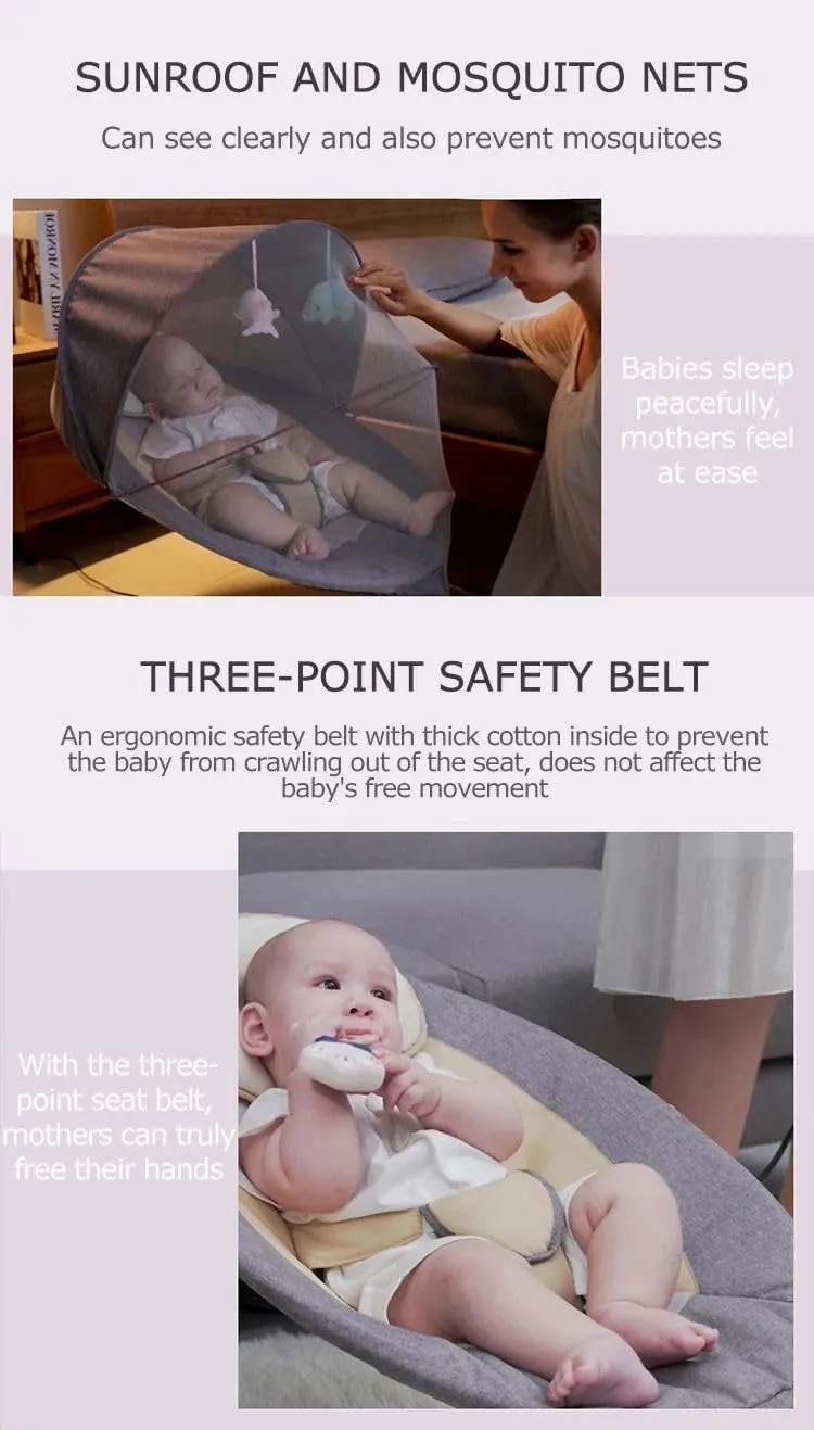 Neo Classic Automatic Electric Music Swing Rocking chair Bassinet Bed Portable Baby Crib Cradle Cot