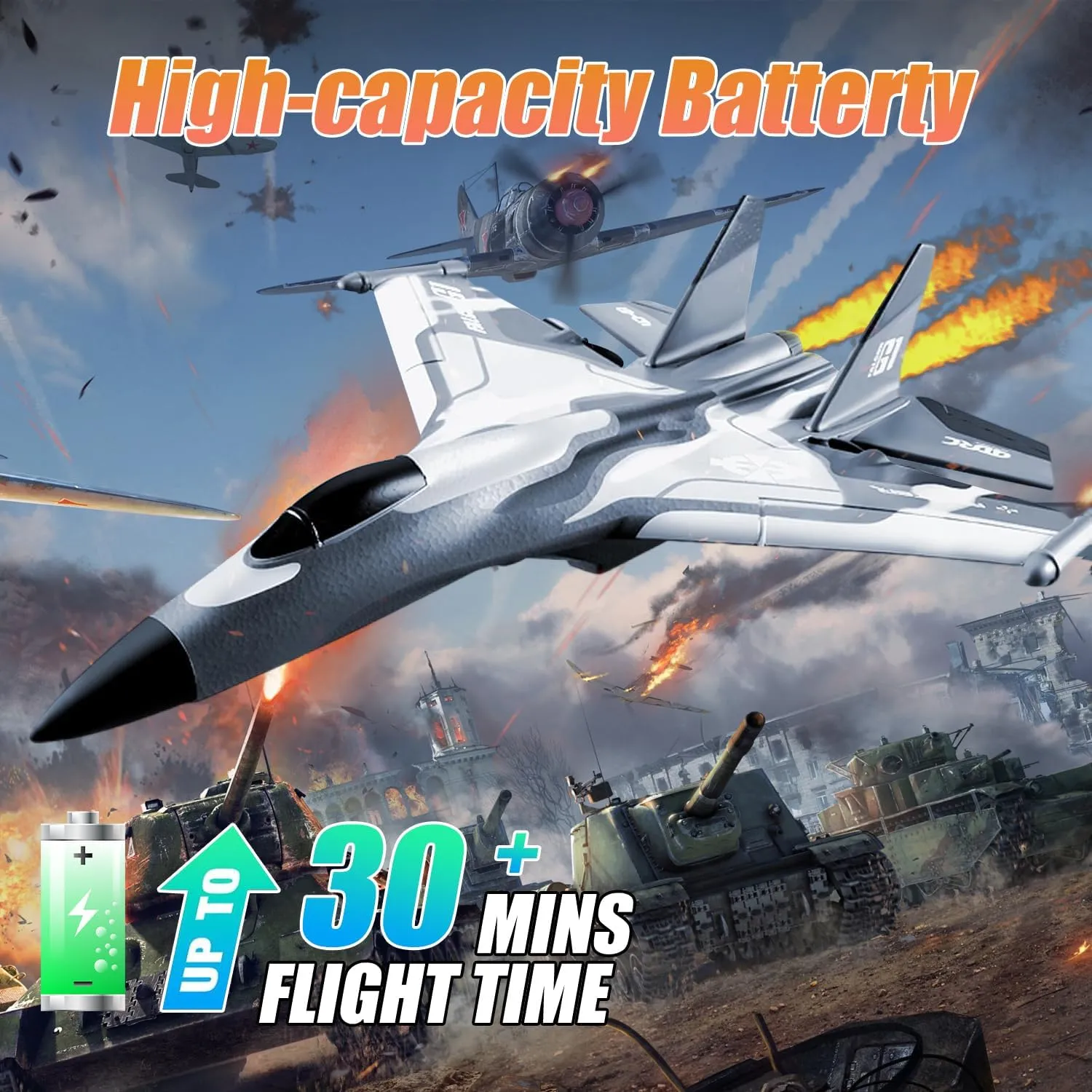 Masroo 3CH RC Airplane, RC Plane with Night Light, 2.4GHz F-22 Remote Control Airplane with 6-axis Gyro Stabilizer Easy to Fly Fighter Aircraft for Adults Kids Beginners Boys