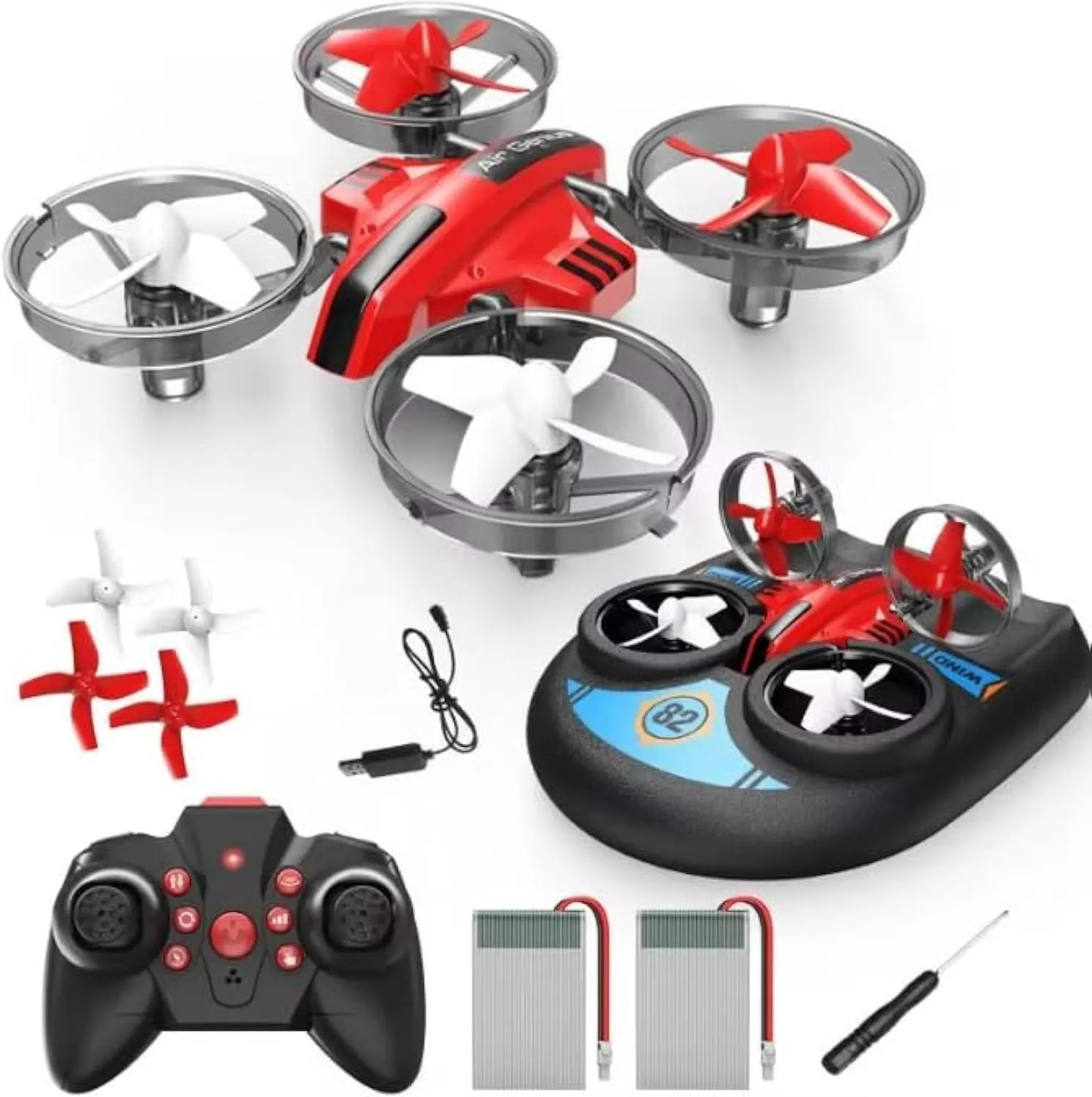 AquaFalcon Mini Drone for Kids 8-12 & Adults, Drones & Cars 2 in 1 Toy with One Key Take Off-Landing, Altitude Hold, Headless Mode, 360° flip, Car Mode, 2 Batteries, Gift Kids Toys for Boys and Girls