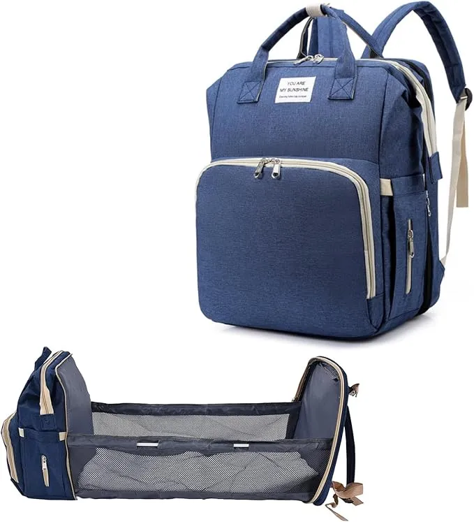 DAYONG Multifunctional Mummy Bag, Large-Capacity Portable Travel Backpack as Disaper Bag and Changing Station, Foldable Nappy Backpacks Baby Bed with Changing Pad and Hook