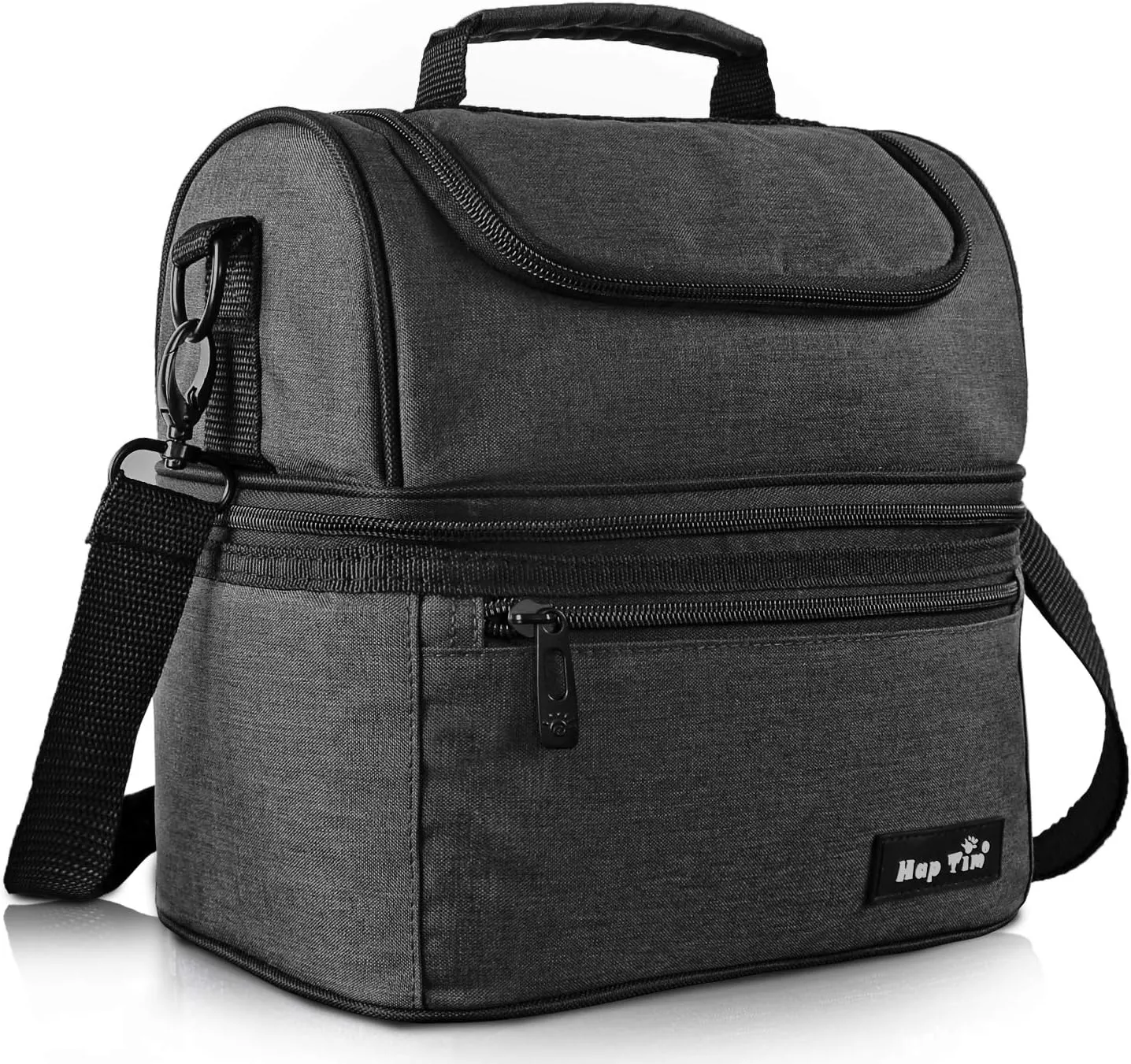 Hap Tim Lunch Box Insulated Lunch Bag Large Cooler Tote Bag for Adult,Men,Women, Double Deck Cooler for Office/Picnic (AE-16040-DG)