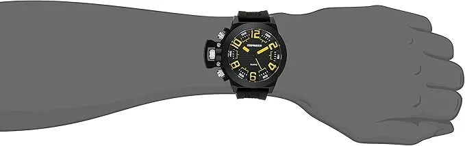 Cepheus Men's Quartz Watch with Black Dial Analogue Display and Black Silicone Strap CP901-622C