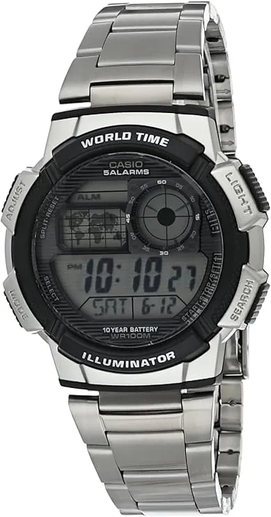 Casio Men's Watch - AE-1000WD-1AVDF Grey Dial, Silver Band