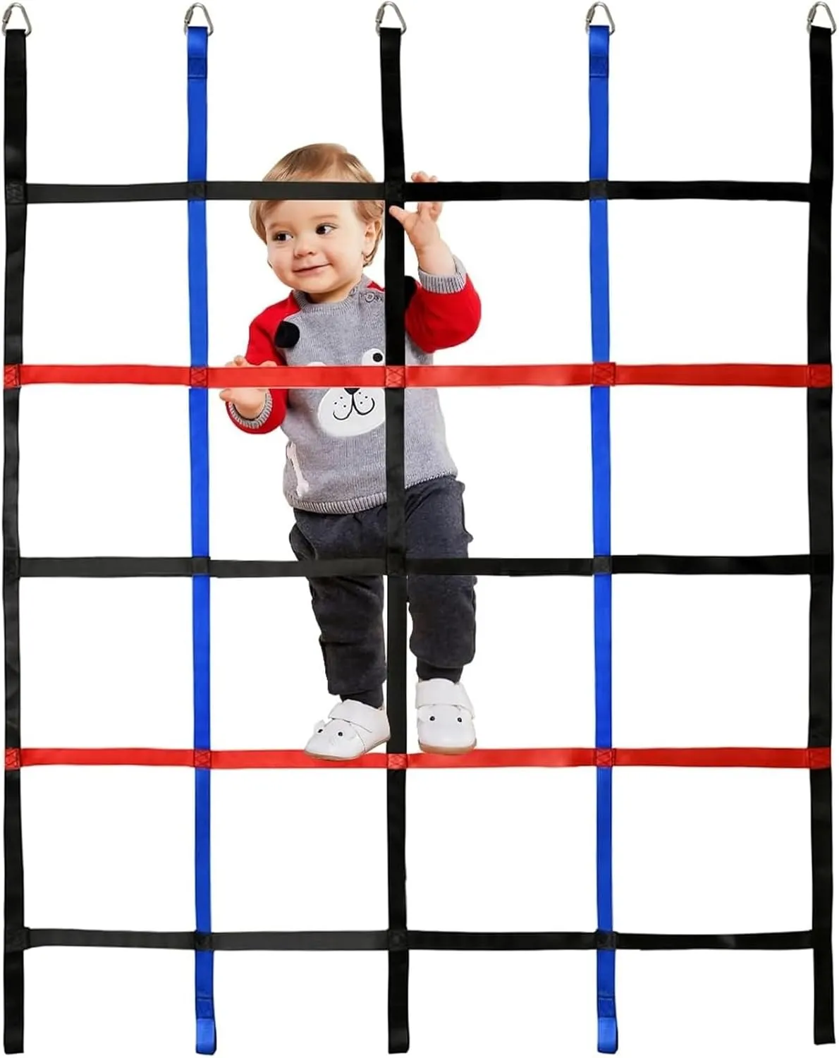 THE WHITE SHOP Climbing Cargo Net - Climbing Net for Kids Outdoor, Accessories for Ninja Warrior Obstacle Course, Jungle Gym, Swing Set, Treehouse Like Climbing Rope, Ladder, Ninja Warrior Slackline