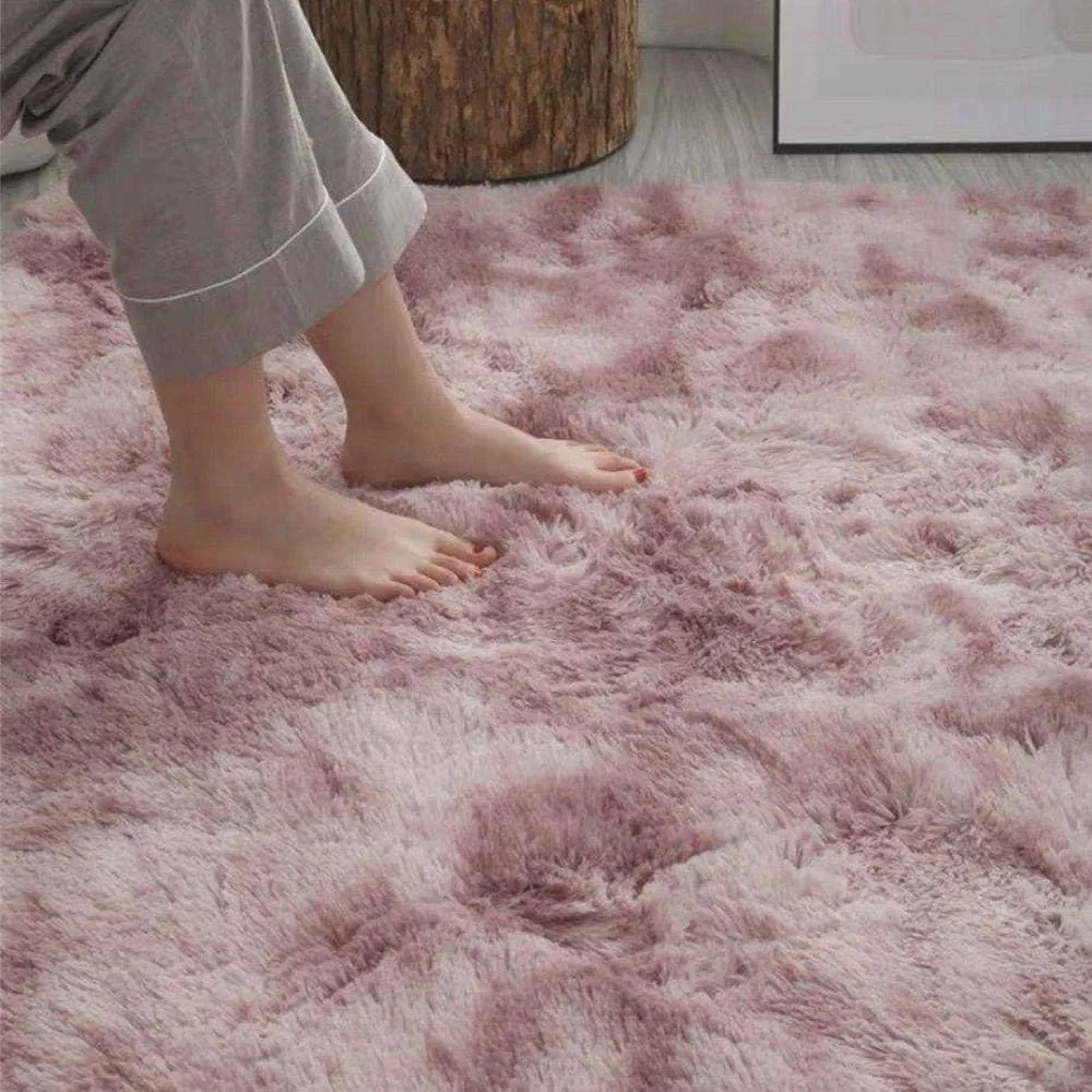 Aomerrt Anti-slip Floor Water Absorption Tie Dyeing Plush Soft Carpets for Living Room, Coffee, 100x200cm