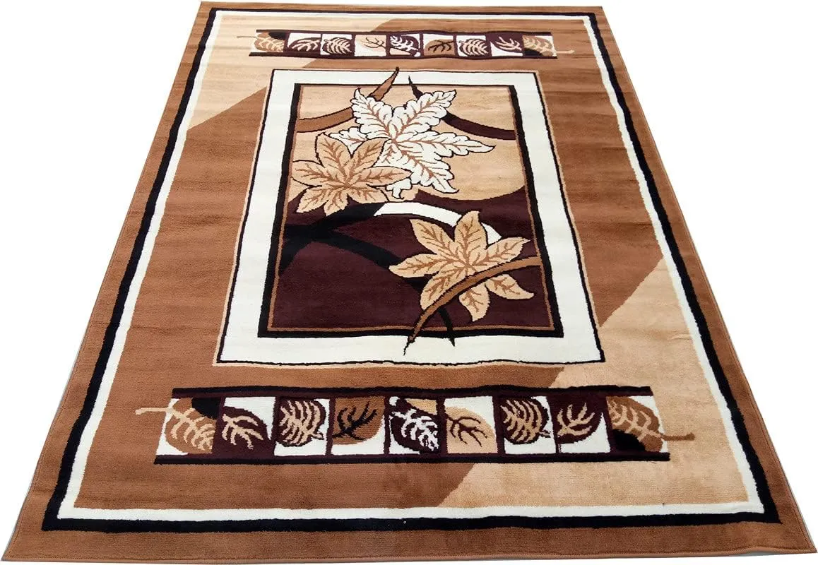 Sifa Carpet Super Softness Floral Design Rectangular Carpet For Living Room (Gold Color 1.5X5 Feet)