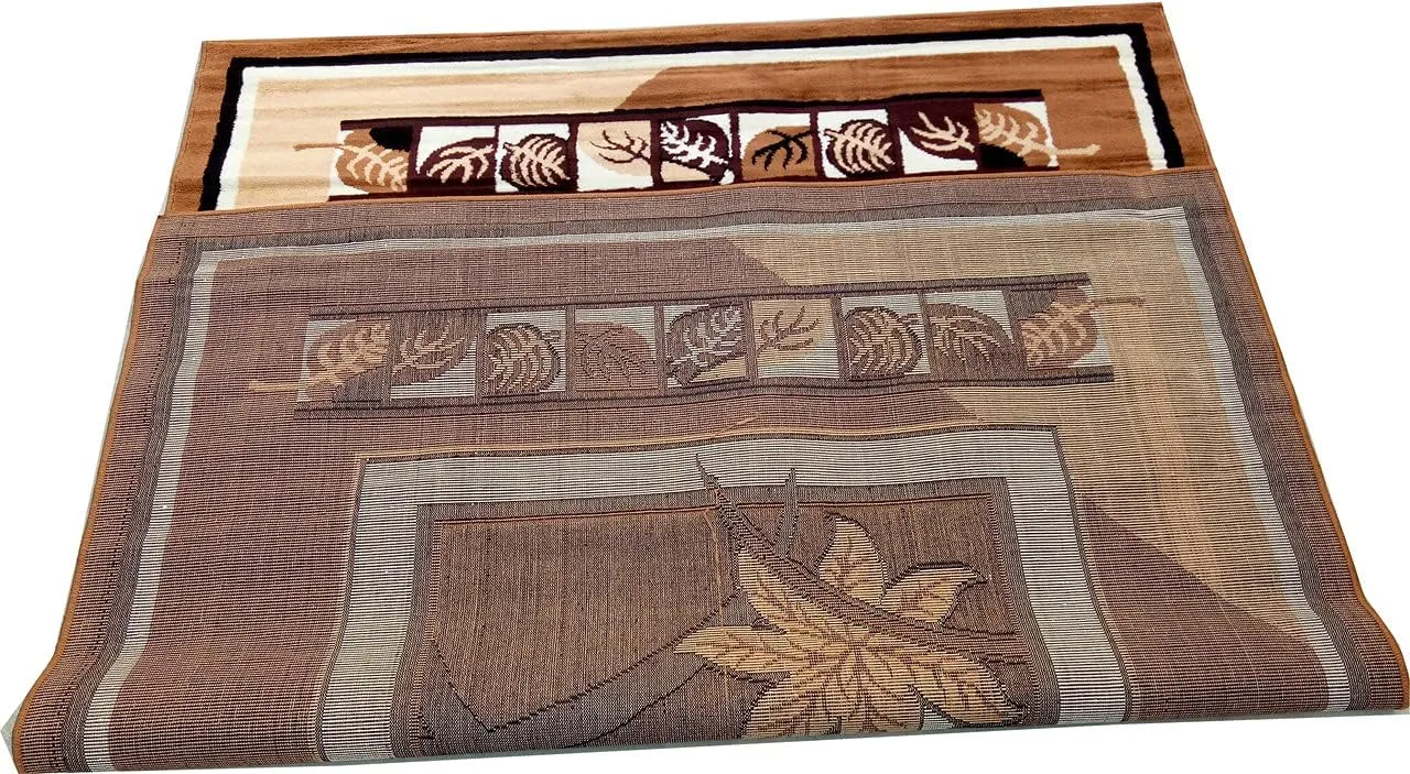 Sifa Carpet Super Softness Floral Design Rectangular Carpet For Living Room (Gold Color 1.5X5 Feet)