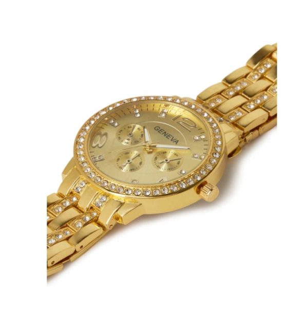 Geneva Women's Water Resistant Stainless Steel Analog Watch AWNTG-01-W0011-37 mm - Gold