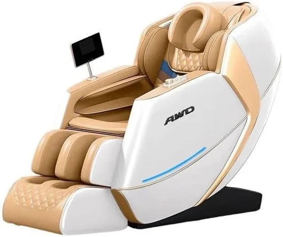 AWD 4D Massage Chair Full Body Massage Chair with SL-Track Technology, Zero Gravity, 18 Auto Health Programs, Intelligent Body Detection, Wrapping Airbags Heating, Bluetooth Speakers (Yellow)