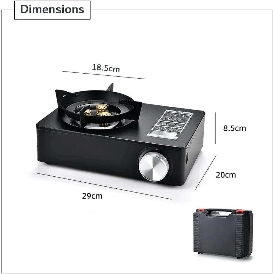 HEXAR Portable Camping Stove, Extra High Output, Single Burner Butane Stove Camping Accessories, Outdoor Windproof Camp Stove, Camping Cooking Grill, Propane Burner and Backpacking Essentials (White)