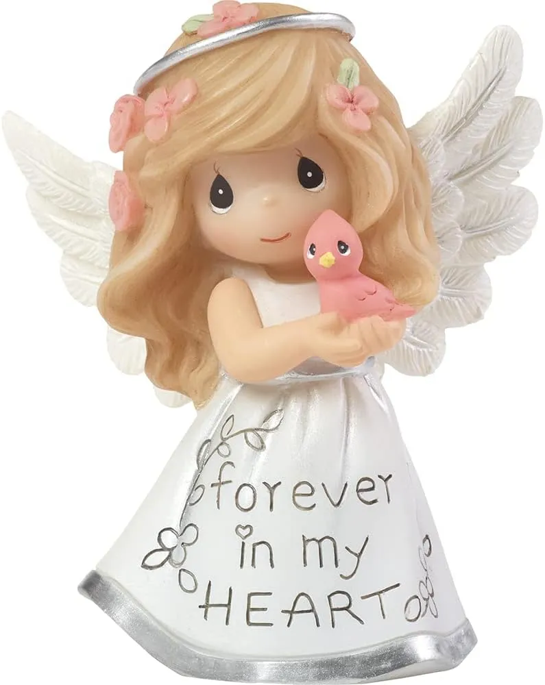Precious Moments Inspirational Angels Forever in My Heart Resin 183428 Figurine, One Size, Multi