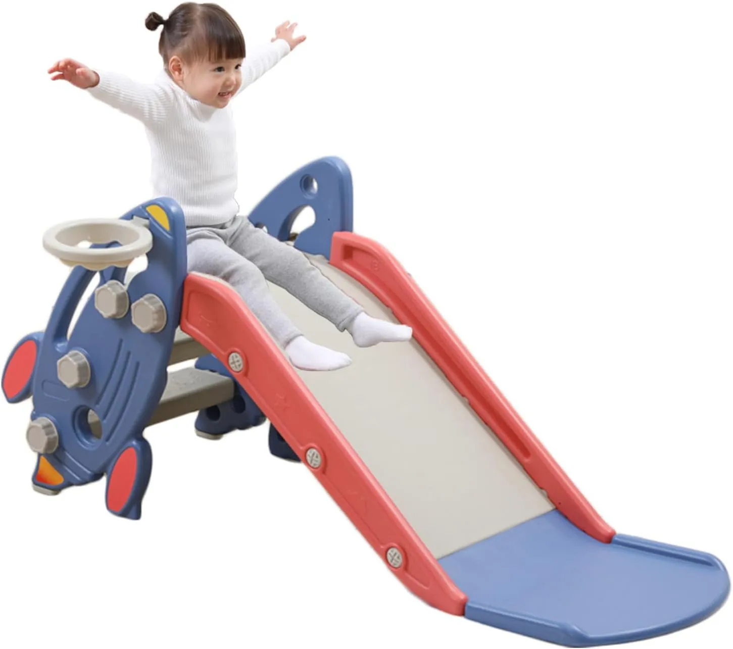 outdoor fun zone: slides, swings & hoops all in one!
