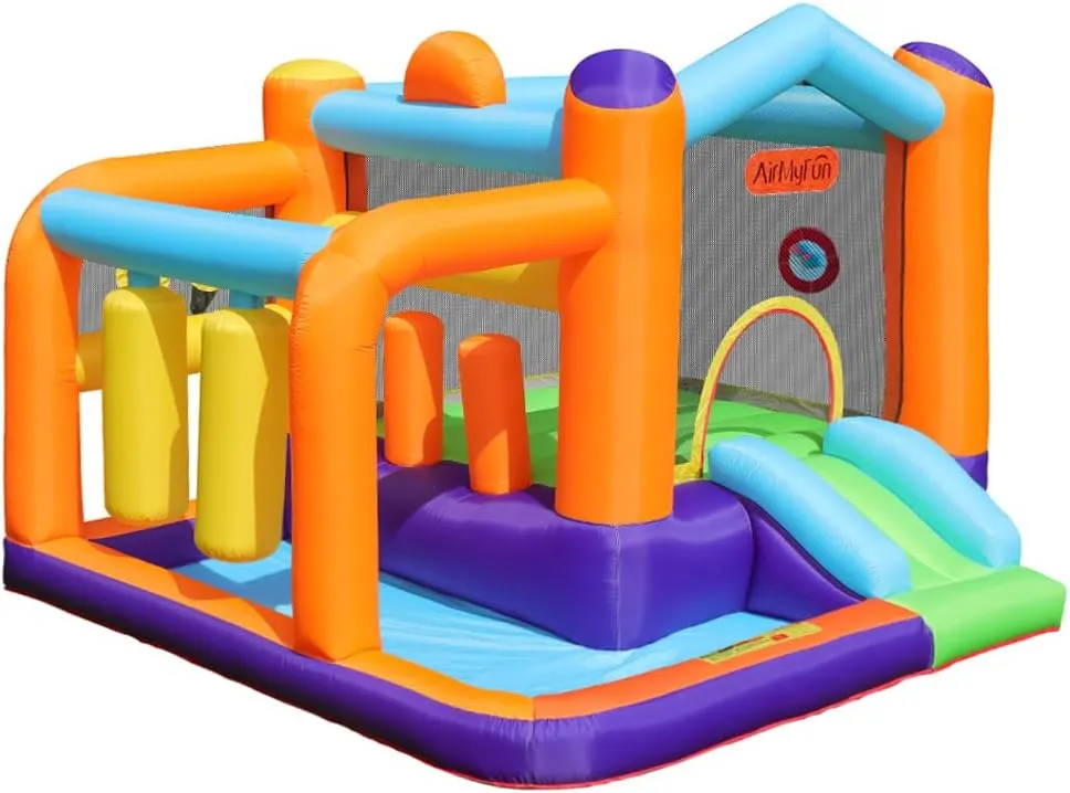 AYOFREE Inflatable Bounce House, Bouncy House for Kids Indoor Outdoor Party with Heavy Duty Jumping Area, Slide, Ball Pool Backyard Castle Bouncer for Toddlers