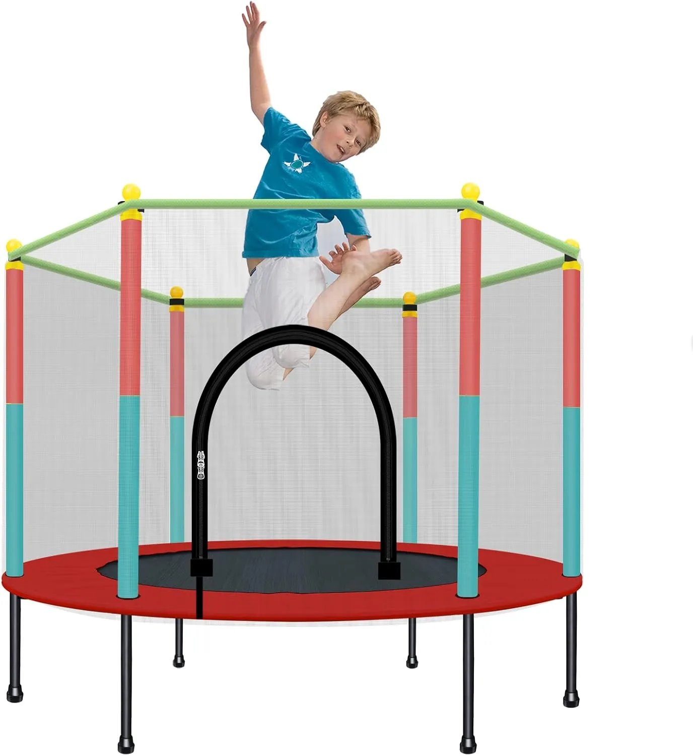 Laulry SHOWAY Laulry Kids Trampoline with Safety Enclosure Net - 5FT Trampoline for Toddlers Indoor and Outdoor - Parent-Child Interactive Game Fitness Trampoline Toys for Gift