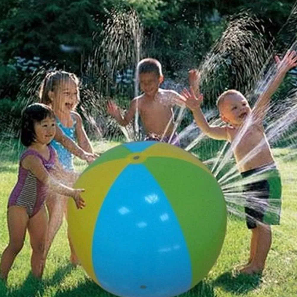 Inflatable Sprinkler Ball, 70 cm Kids Beach Ball,Sprinkler Summer Rainbow Inflatable Water Spray Balloon Ball,Splash Play Toys Outdoor Activities Lawn Yard