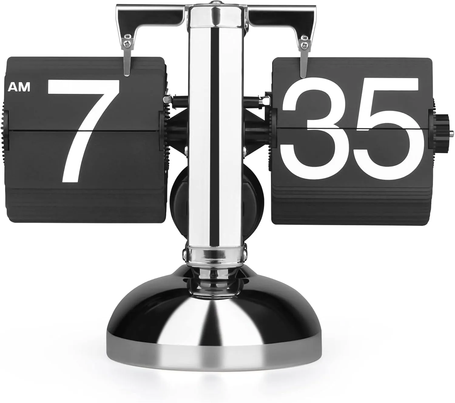 Vecolla Retro Flip Clock, Antique Mechanical Flip Clock with Large Number Display, Vintage Table Desk Clock for Office Bedroom Living Room, Aesthetic Modern Fancy Home Decor Flip Clock