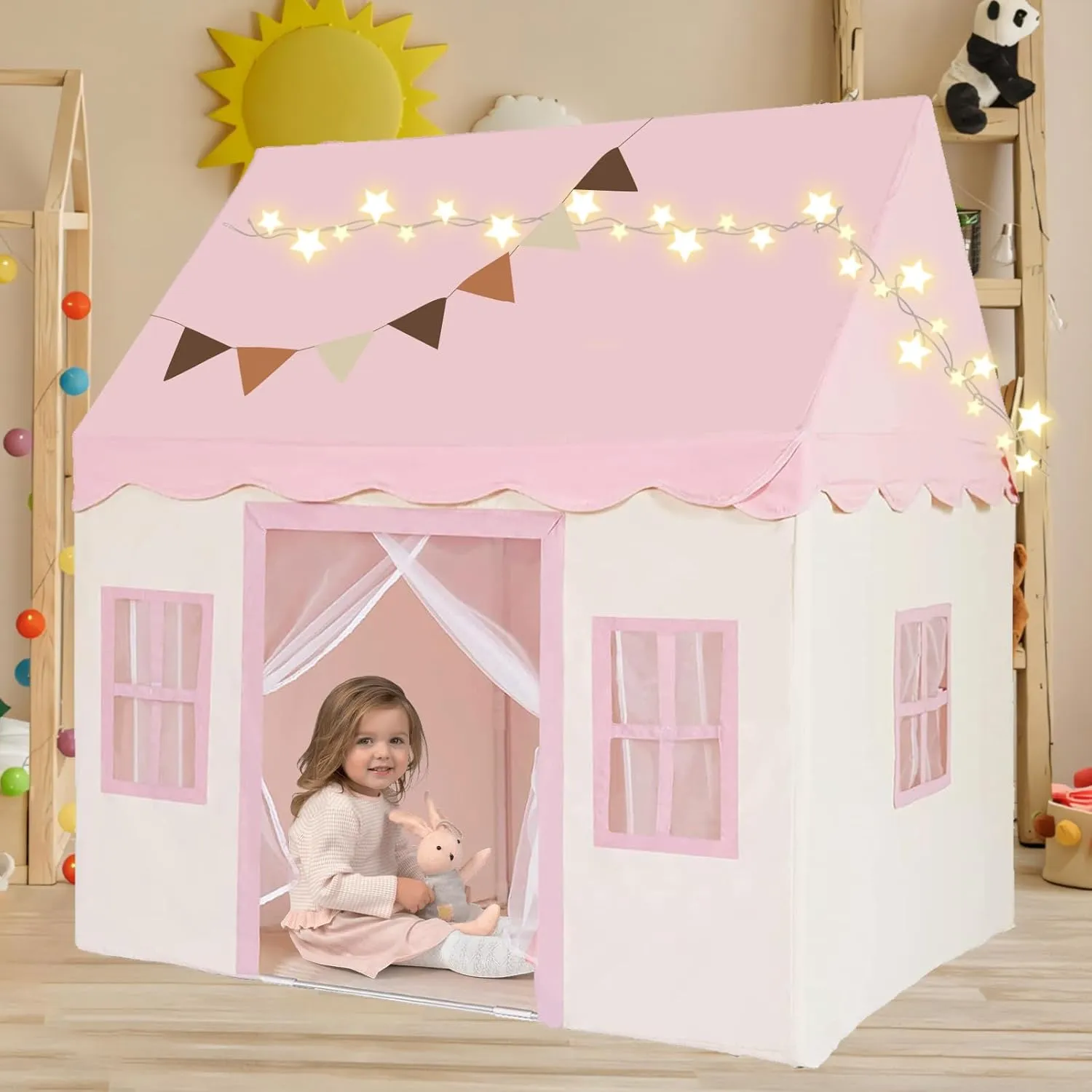 under the mushroom cap: a playful indoor playhouse