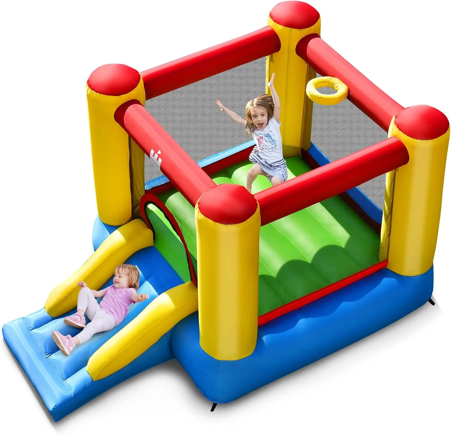 BOUNTECH Inflatable Bounce House, Bouncy House for Kids 3-6 Indoor Outdoor Family with Heavy Duty Jumping Area, Slide, Mini Bounce House for Toddler Boys Girls Birthday Backyard Party Gifts