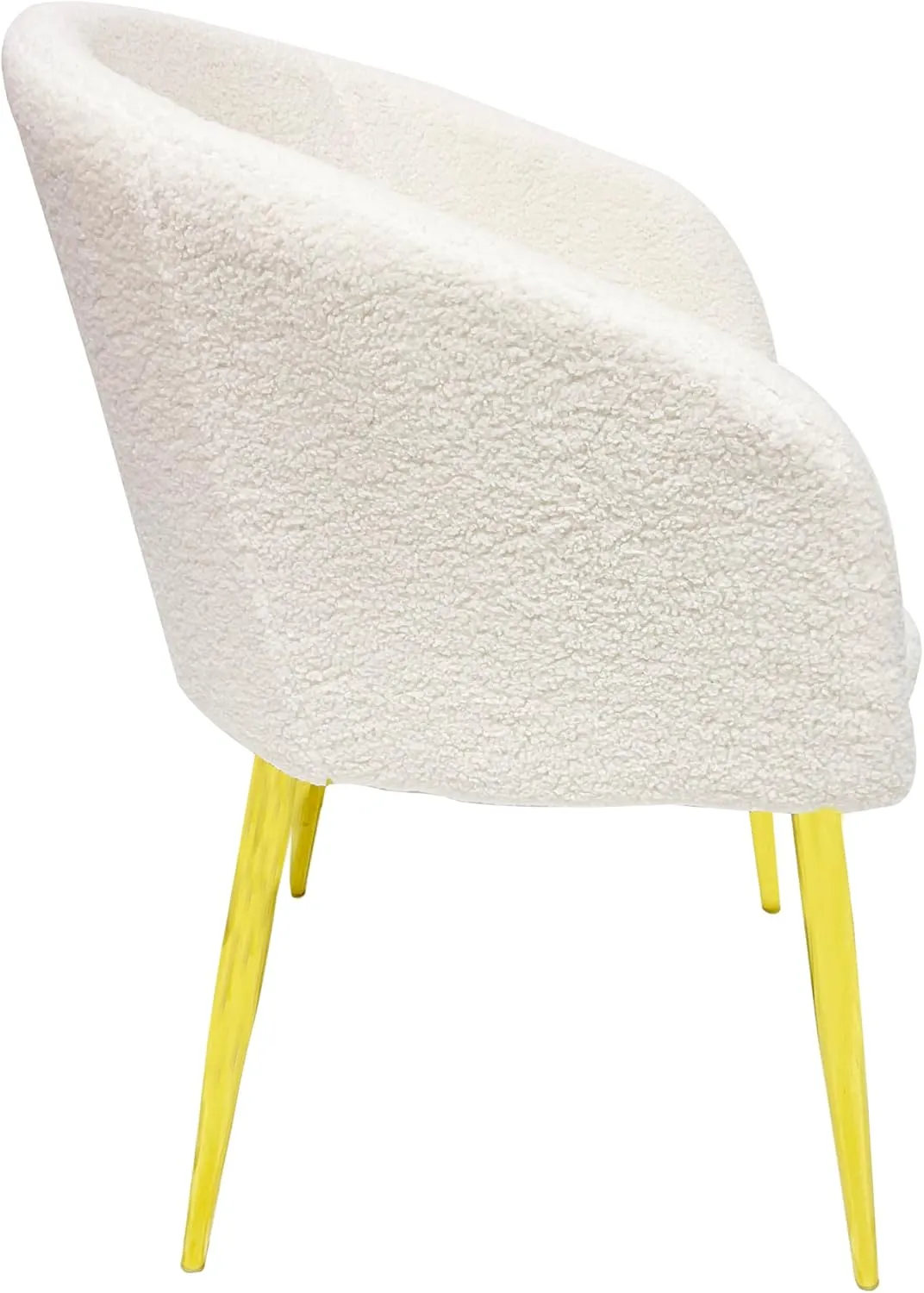 Maple Home Decoration Velvet Chairs Modern Accent Dining Chairs Comfy Upholstered Living Room Furniture Leisure Chairs with Golden Metal Leg (White)