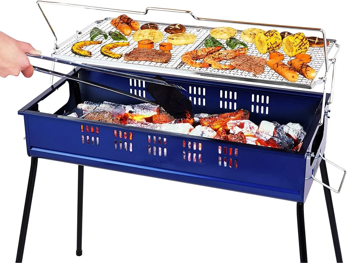 Procamp | MADE IN JAPAN | Charcoal Barbecue with Liftable Grill - Rust Resistant Portable BBQ Grill | Cooks for 5-7 Persons | Easy to Dismantle Grill for Outdoor Camping, Patio Cooking, BBQ Party