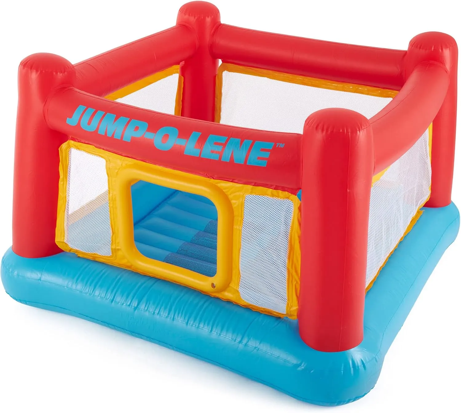 Intex Inflatable Jump-O-Lene Playhouse Trampoline Bounce House for Kids Ages 3-6 Pool Red/Yellow, 68-1/2" L x W 44" H