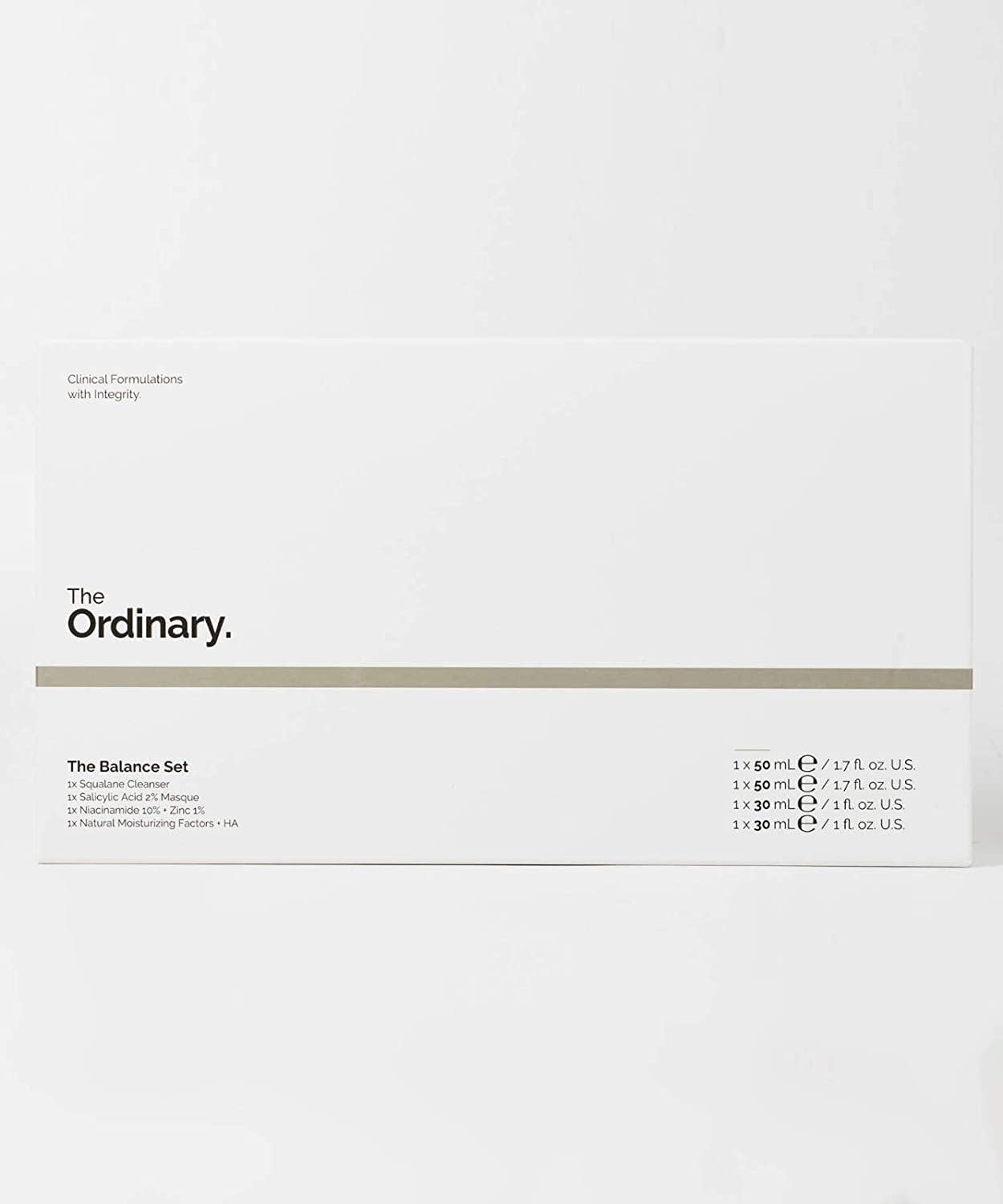 the ordinary the balance set â€“ beauty set, skincare set, gift set with squalane cleanser, salicylic acid 2% masque, niacinamide 10% and zinc 1% and natural moisturizing factors and ha (4 piece set)