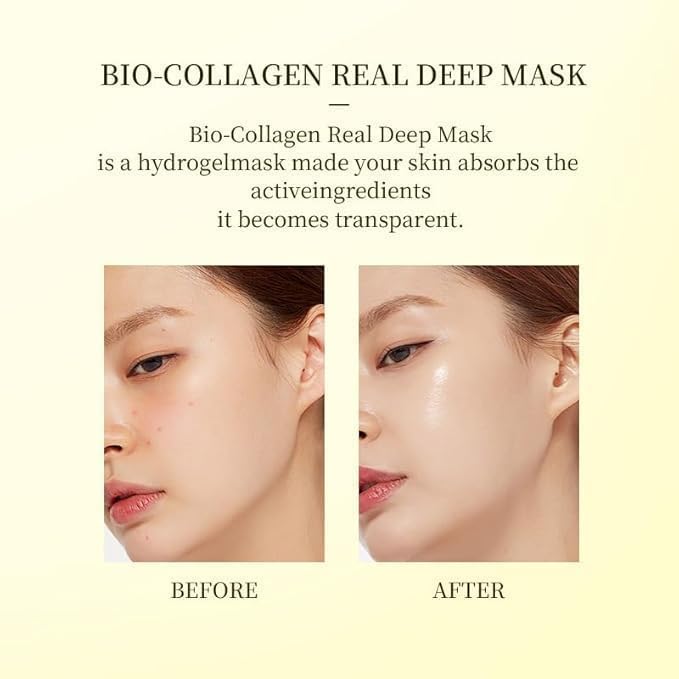 ibealee 4 pcs bio collagen real deep mask, deep collagen overnight mask, bio collagen mask overnight, bio collagen face mask, for pore minimizing, elasticity, firming