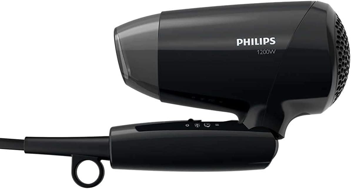 philips essential care. thermoprotect. foldable. 1200w. dc motor. 3 heat/speed settings + cool shot. no ions. easy storage hook. concentrator. 1.5m. 3 pin, bhc010/13. 2 years warranty