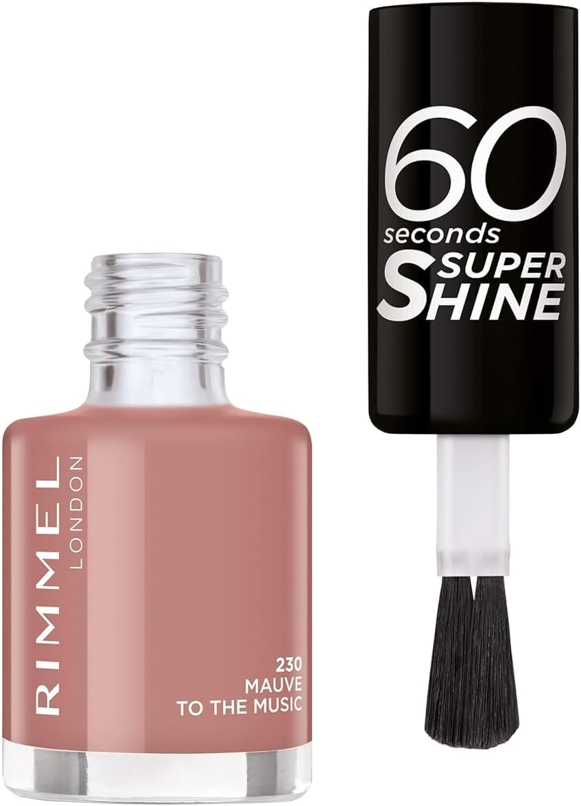 rimmel london 60 seconds super shine nail polish 230 mauve to the music, 8ml
