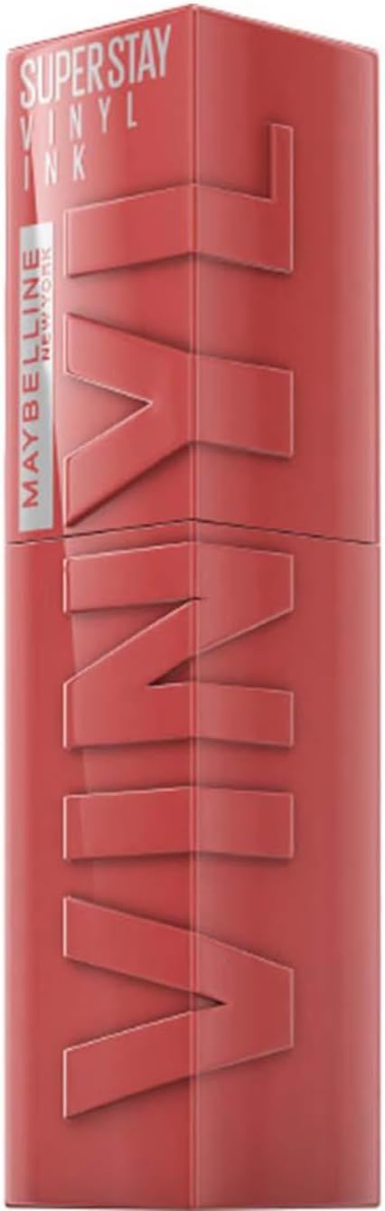 maybelline new york super stay vinyl ink longwear transfer proof gloss lipstick, 15 peachy