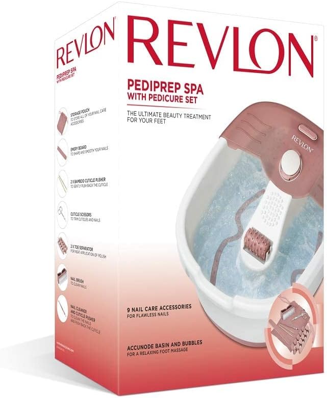 revlon pediprep foot spa with nailcare set multi color, rvfb7021parb