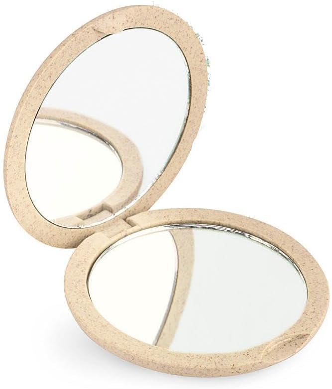 beter natural fiber purse double mirror with x4 magnification