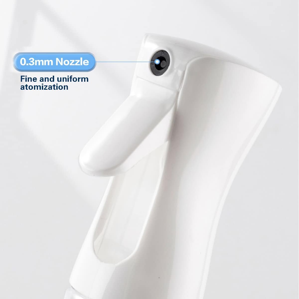 ecvv continuous spray bottle plastic empty hair mist sprayer ultra fine water mister for hairstyling cleaning salons plants pet care (300ml, transparent white)