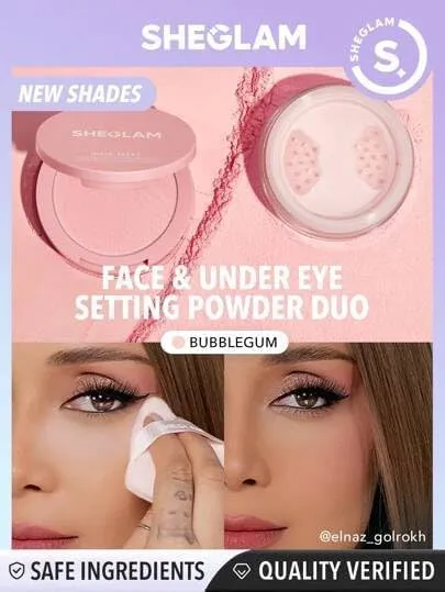 SHEGLAM INSTA-READY FACE & UNDER EYES SETTING POWDER DUO- BUBBLEGUM