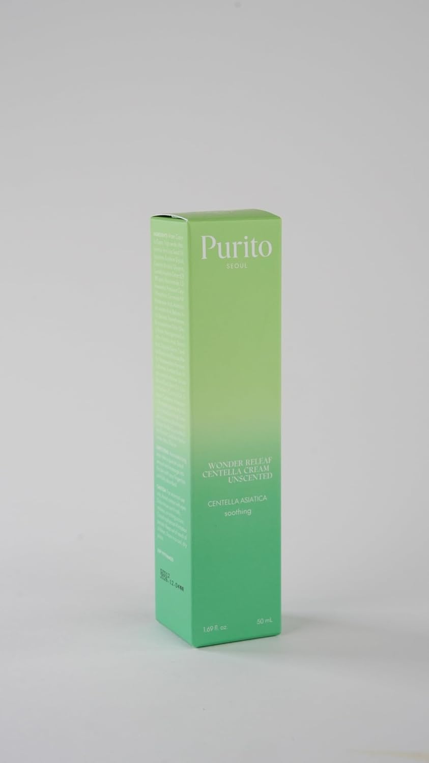 purito centella unscented cream, korean centella, for all skin types, soothing, facial cream for face, k beauty, korean skin care, 50 ml 1.7 fl.oz
